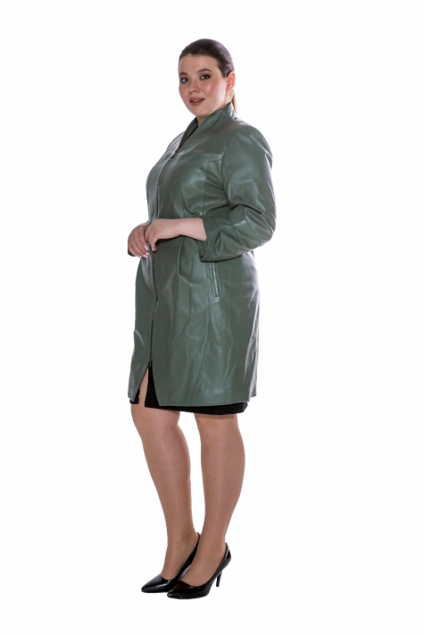 Женское кожаное пальто из натуральной кожи с воротником 8011572
