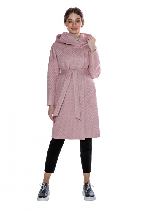 Женское пальто из текстиля с капюшоном 8011625