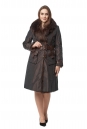 Женское пальто из текстиля с воротником, отделка енот 8020916-2