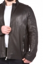 Мужская кожаная куртка из натуральной кожи с воротником 8023111-5